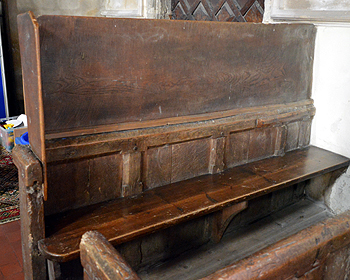 Rear pew in the north aisle March 2014